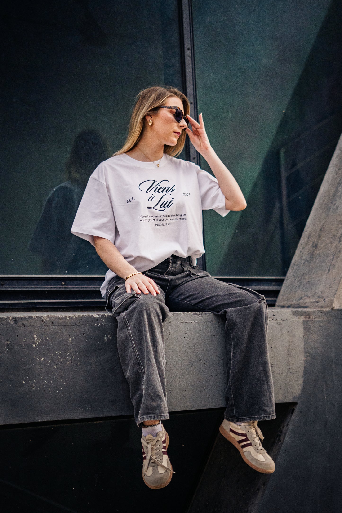 Tee-shirt - Viens à Lui Blanc Brodé