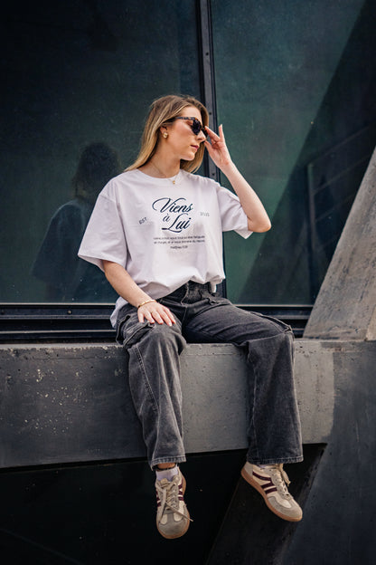 Tee-shirt - Viens à Lui Blanc Brodé